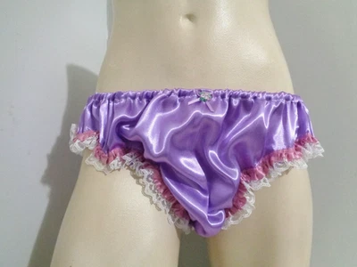 Adulto Sissy Lavanda * *Volantes Hombres Satinado Bikini Bragas Bloomer Dress-up 33-47 Foto 1 de 4