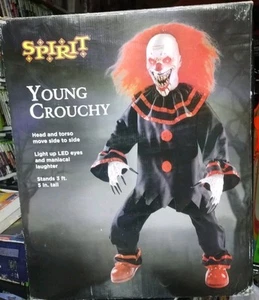 Raro pagliaccio animato Halloween Spirits Young Crouchy Animatronic ๐con inserti - Foto 1 di 2