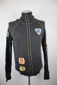 Diesel Men's Cardigan Sweater Size L Wool Cotton With Zipper Patches - Picture 1 of 10