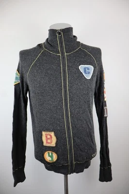 Diesel Men's Cardigan Sweater Size L Wool Cotton With Zipper Patches - Image 1 of 4