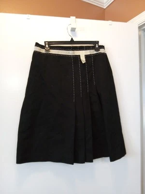 Falda talla 14 negra y crema acento lazo hasta la rodilla Willi Smith algodón nueva sin etiquetas Foto 1 de 4