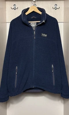 Rab Double Pile navy blue jacket for men's size XL teddy bear warm fleece - Image 1 of 4