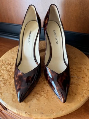 Sarah Flint Tortoiseshell Patent Leather Jay Pumps Heels Size 39  8.5 Worn Once - Image 1 of 4