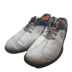 Footjoy Shoes Mens 10.5M Sport LT Leather Golf 58053 White Blue Gold - Picture 1 of 13