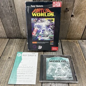 Tony Quinn's Virtual Worlds CD-ROM (1994) Rare W/Box and Reg. Card - NICE DISK! - Picture 1 of 19