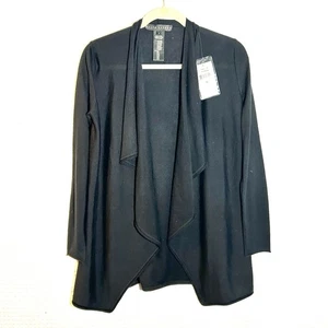 NEW Ralph Lauren Black Label Cashmere Silk Waterfall Cardigan Open Front Size S - Picture 1 of 16