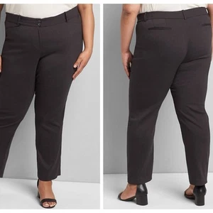 NEW Lane Bryant The Madison Trouser Pants 28 LONG Straight Leg High Rise Work  - Picture 1 of 8