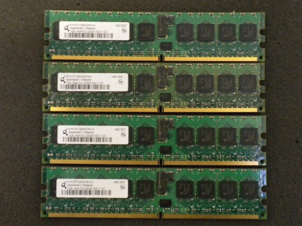 4GB (4x1GB) MEMORY DDR2 PC2-3200R 400MHz ECC Reg FOR Dell PowerEdge 1800 1850 - Image 1 of 1