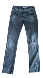 Levi’s 571 Women’s Slim Fit Jeans W28 L33 Light Grey Distressed Zip Fly Denim - Picture 1 of 13