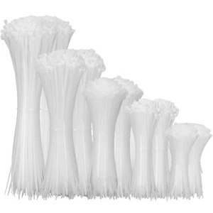 100-1000 Stck. Schwerlast 8" 12" 18" 24" Nylon Kunststoff Kabel Draht Reißverschluss Krawatten Verpackung USA - Bild 1 von 9