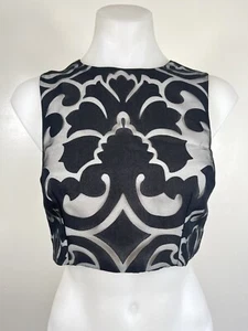 KEEPSAKE THE LABEL Top Womens XS Crop NEW Black Sleeveless Formal Work Party - Picture 1 of 11