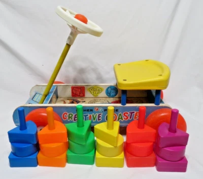 复古 1964 - 82 FISHER-PRICE 创意杯 #987 带原装块和陶氏 — 第 1/4 张图片