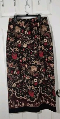 Vintage Briggs New York Skirt Size 10 Midi Pencil High Waist Slit Floral - Image 1 of 4