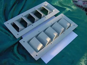 SILVERTON SEA RAY GRAY SIDE HULL VENT LOUVER 14" BOAT NEW 14-1/8" X 5-5/8" PAIR - Bild 1 von 10