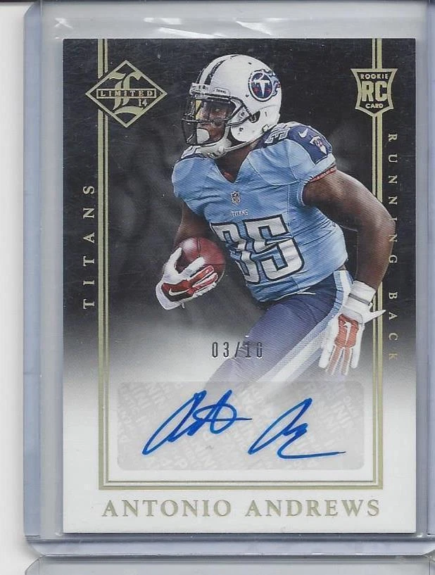 ANTONIO ANDREWS 2014 LIMITED GOLD TITANS ROOKIE AUTO RC #D 3/10 - Image 1 of 1