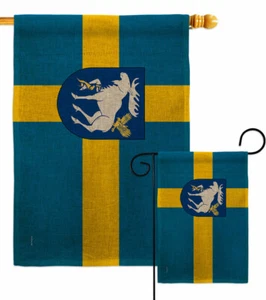 Provinzen Schweden Jämtland Sackleinen Garten Flagge Deko Hof Haus Banner - Bild 1 von 19