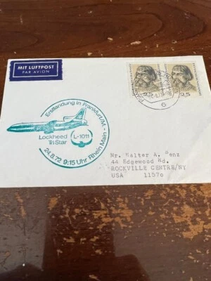 Germany FFC  1972 Frankfurt Lockheed L-1011 Cover - Image 1 of 2