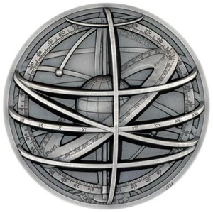 Islas Cook 2024 $10 - ESFERA ARMILLARY Instrumentos Históricos 2 Oz Moneda de Plata - Imagen 1 de 4