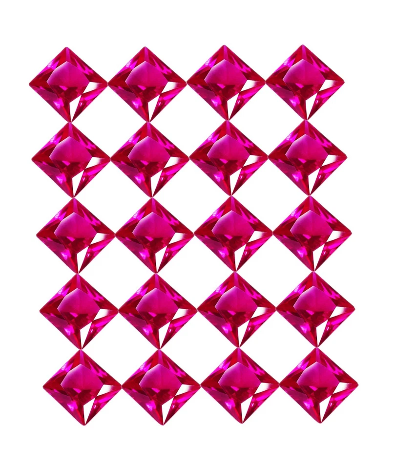 20 Pcs Lot Natural Red Ruby Certified 9 MM Loose Gemstone Square Cut Gems W258 - Image 1 of 4