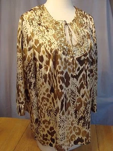 HEISSE HOLLYWOOD SATIN ANIMAL PRINT GOLD PAILLETTEN 3/4 KIMONOÄRMEL BLUSE OBERTEIL S GEBRAUCHT, IN EINWANDFREIEM ZUSTAND - Bild 1 von 10