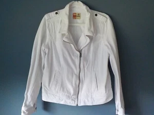 RUFF HEWN JEANS JACKET, WOMEN'S  SIZE L, WHITE, PRE-OWNED  - Picture 1 of 5