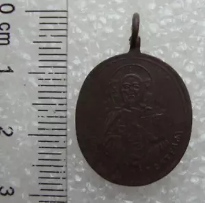 Antiguo Medallón Ortodoxo Colgante Cuello Latón Original S6 - Imagen 1 de 7
