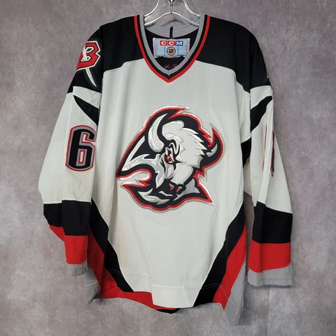 Vintage 90s CCM NHL Buffalo Sabres Pat Lafontaine 16 Hockey Jersey Mens L Cover