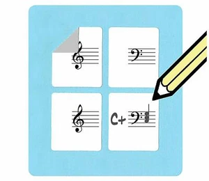 Treble and Bass Clef Small Staff Stickers (120 Pack) handy for music teachers - Picture 1 of 4