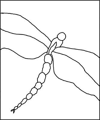 Rug Hooking Pattern "DRAGONFLY"  on natural linen - Image 1 of 2