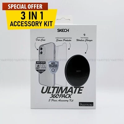 For Apple iPhone 11 Pro Max Wireless Charge Pad + Clear Case Cover + Glass Saver - Image 1 of 3