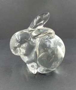  Vintage Fenton Bunny Rabbit Figurine  Clear 3.5" Collectible Art Glass  - Picture 1 of 12
