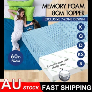 Deluxe Memory Foam Mattress Topper 8cm Cool Gel Bamboo Fabric Highly Breathable - Picture 1 of 23