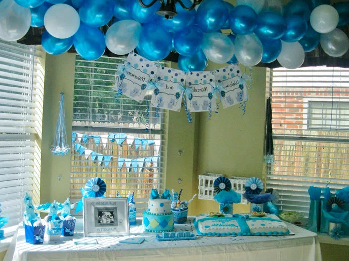 Baby Shower Blue Theme Foil & Latex Balloons New Born Boy Mum to be Sash Thames - Image 1 of 1