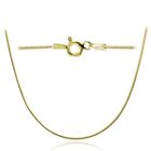 Gold Tone Over Sterling Silver Italian 1Mm Snake Chain Necklace In Lengths 14-30