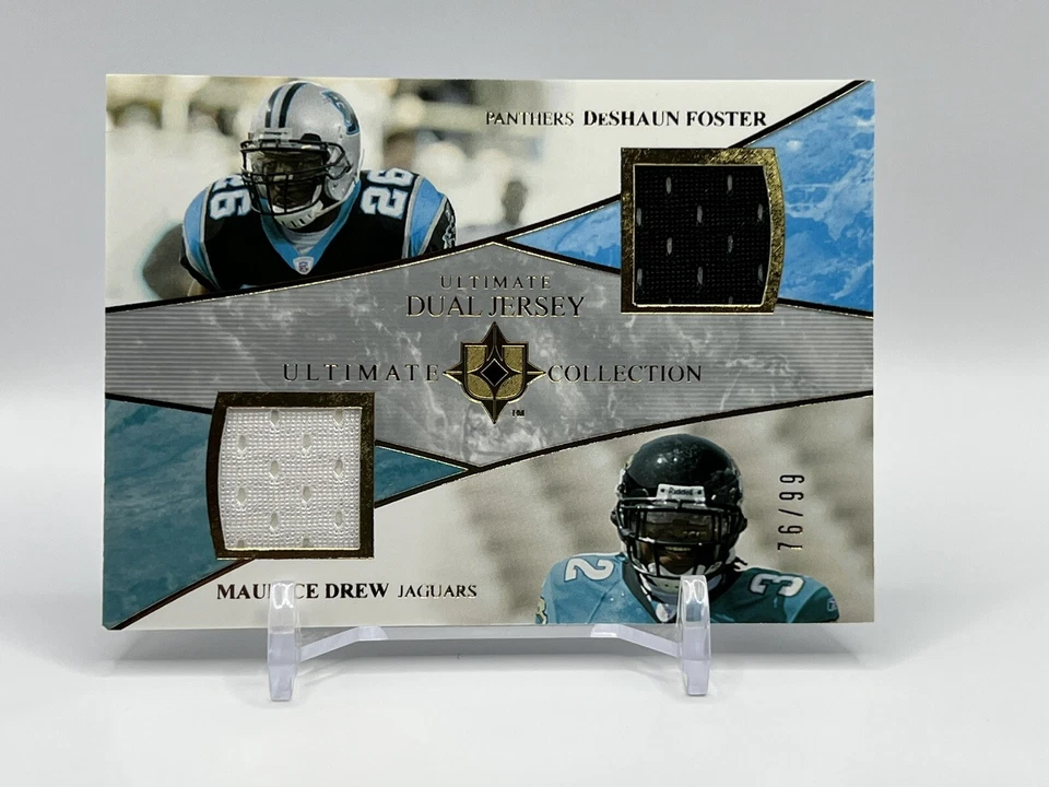 2006 UD Ultimate MAURICE JONES DREW DESHAUN FOSTER Game Used Jersey /99 Patch RC - Image 1 of 2