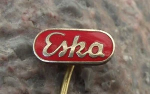 Vintage ESKA Bicycle & Motorbike Works Script Logo Cycle Bike Company Pin Badge - Picture 1 of 9