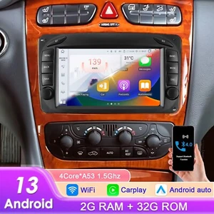 Radio CarPlay Android 13 7" para MERCEDES BENZ C-W203 CLK-W209 GPS estéreo WiFi RDS - Imagen 1 de 22