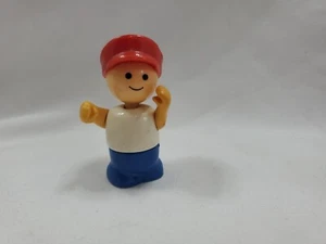 vintage fisher price little people boy and red hat movable head - Picture 1 of 2