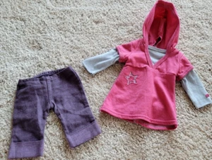 American Girl Doll Meet Outfit JLY Star Hoodie Shirt Purple Capri Pants Ex - Picture 1 of 6
