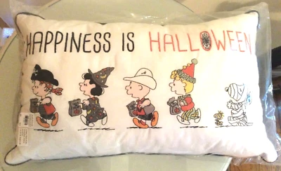 Disney Snoopy Pottery Barn Peanuts holiday Pillow School halloween 12x20 Gift , - Image 1 of 4