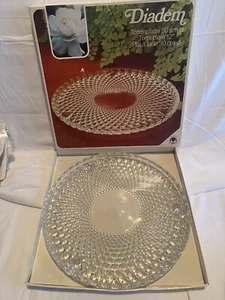 Vintage Walther Crystal Glass West Germany Diadem Cake Plate With Box 12" - Picture 1 of 7