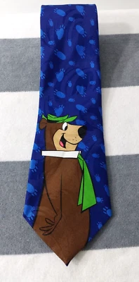 Vintage 1999 Cartoon Network Hanna Barbera Yogi Bear Necktie  58x4 - Image 1 of 4