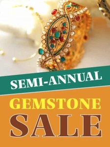 Semi-Annual Gemstone Sale | Retail Window Display Sign | 18"W x 24"H - Picture 1 of 5