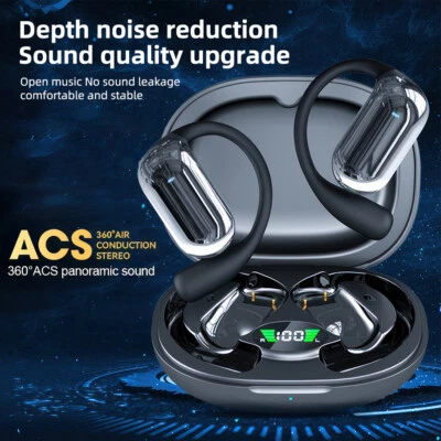 True Wireless Open Ear Headphone Bluetooth 5.4 Sport Earbuds with Earhooks w Mic - image 1 of 4