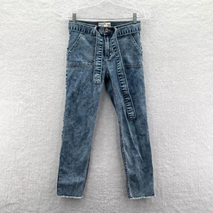 Abercrombie Jeans Girls 15/16 Blue 26x24 High Rise Ankle Skinny Belt Denim Pants - Picture 1 of 13