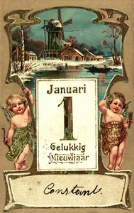 1° GENNAIO. JANUARY 1st - Nuovo Anno - Angeli - Rilievo, Embossed - VG - #015 - Imagen 1 de 2