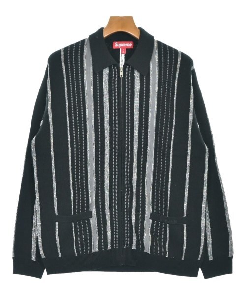 Supreme カーディガン Lサイズ ブラック グレー Supreme(シュプリーム) 22SSBRUSHED GRID CARDIGANモヘア混