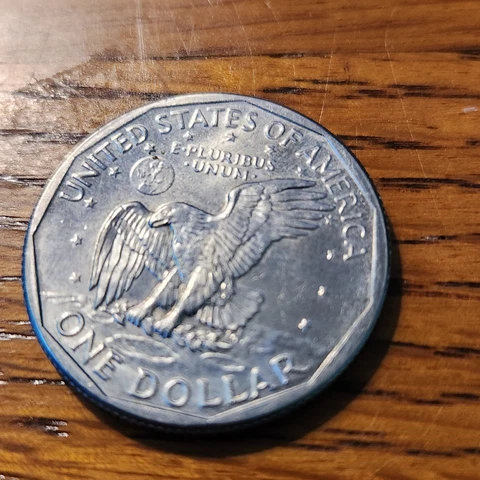 1980 Susan B. Anthony dollar silver coin. Denver Mint, Wide Rim Error coin. RARE Cover