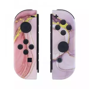 Nintendo Joy-Con (L/R) controller wireless personalizzati effetto marmo rosa lucido - Foto 1 di 3