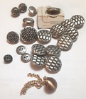 Lot 20 Metal Vintage Buttons Basketweave "La Mode" Art deco Sewing craft